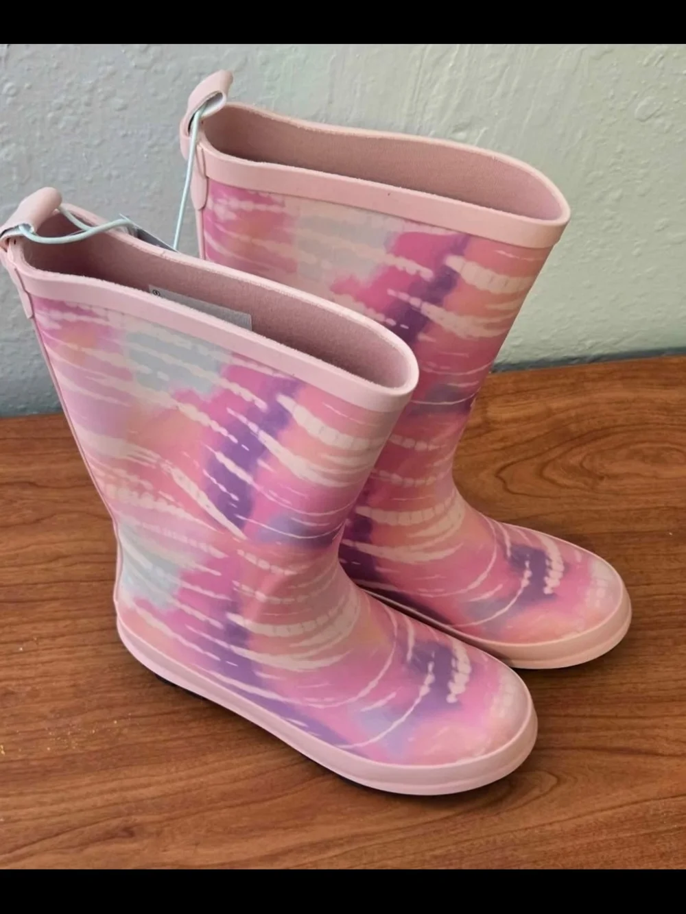 Cat & Jack Rain Pink Boots New Size 1 Big Kid, New